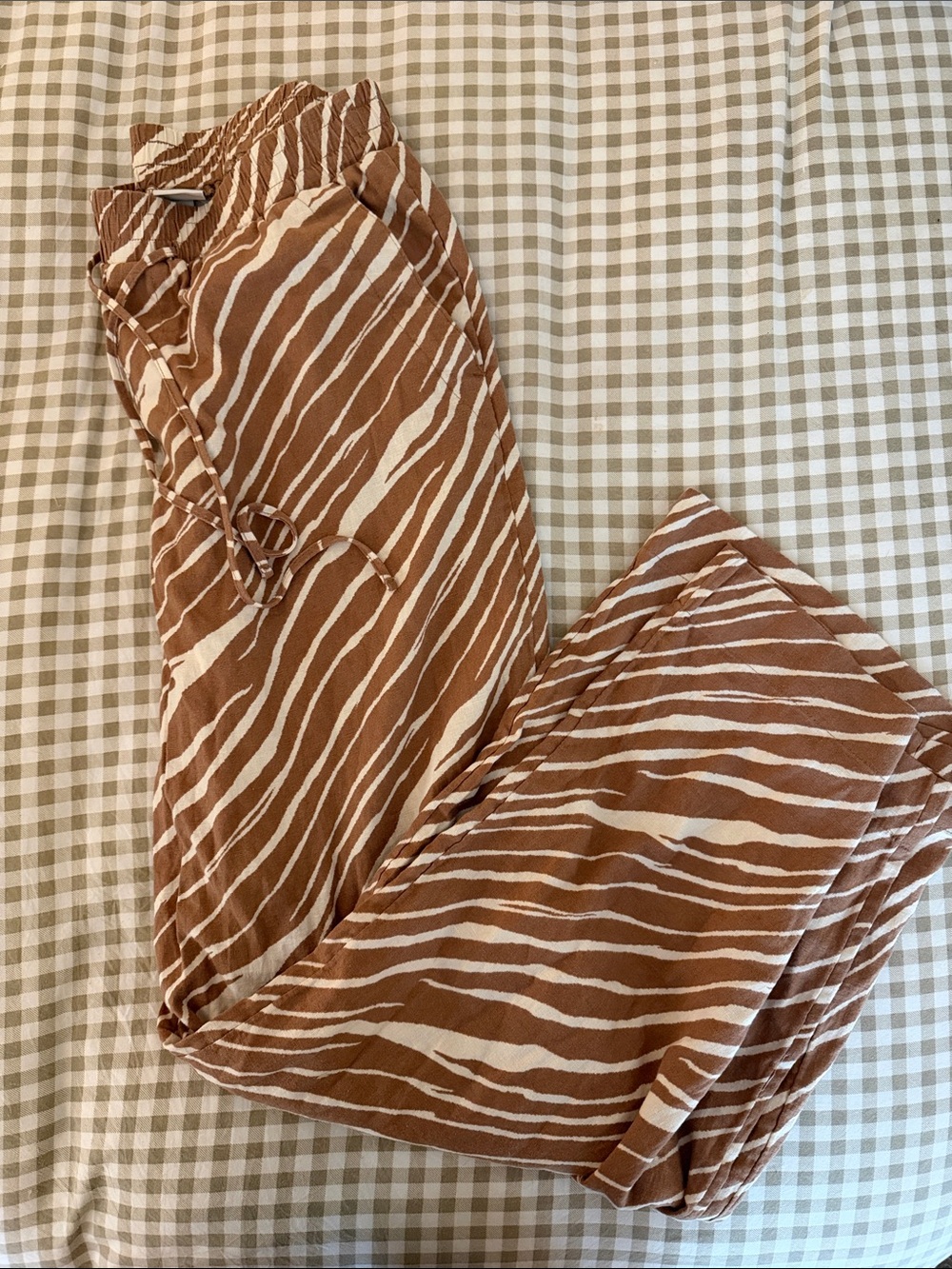 a new day Brown and Cream Zebra-Print Jogger Pants